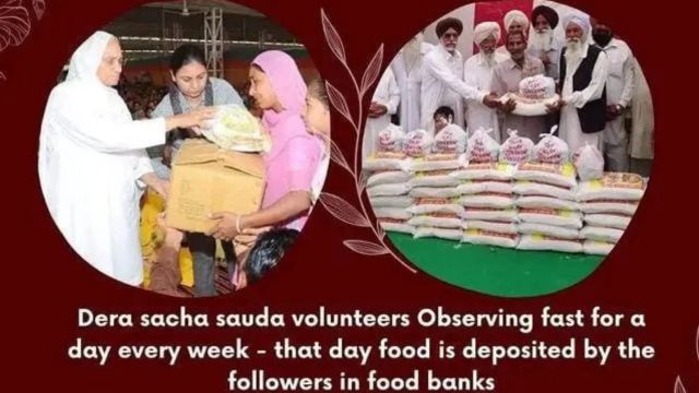 भूखे परिवारों तक खाना पहुँचाया Ram Rahim ने